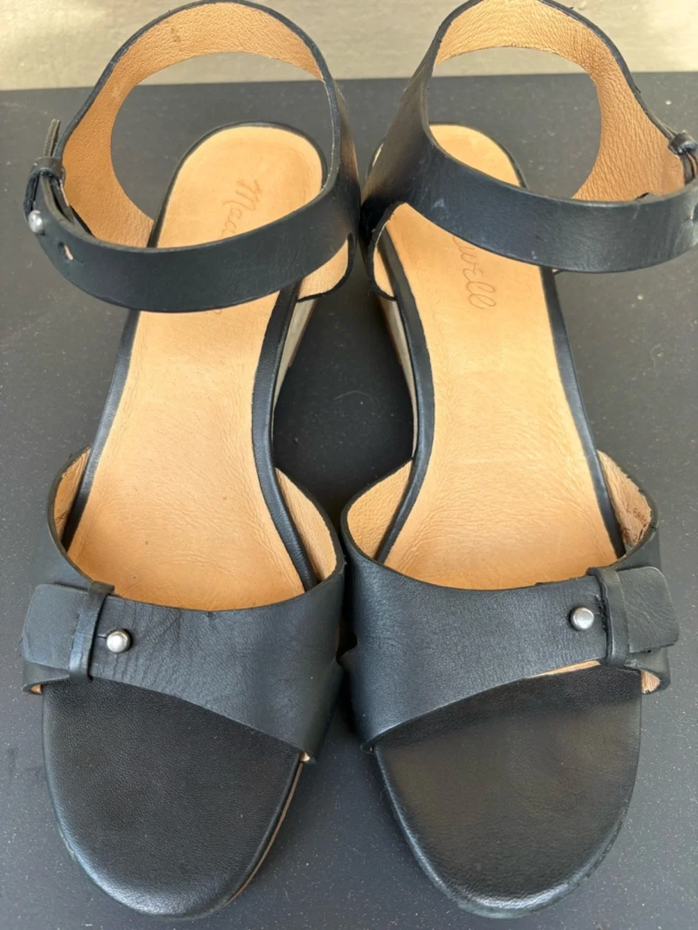 Madewell Women's Black Ankle-Strap Leather Sandals 6.5 - Picture 2 of 7